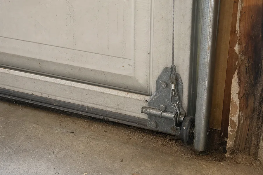 Bottom bracket, lift cable and roller on a garage door in Omaha, NE